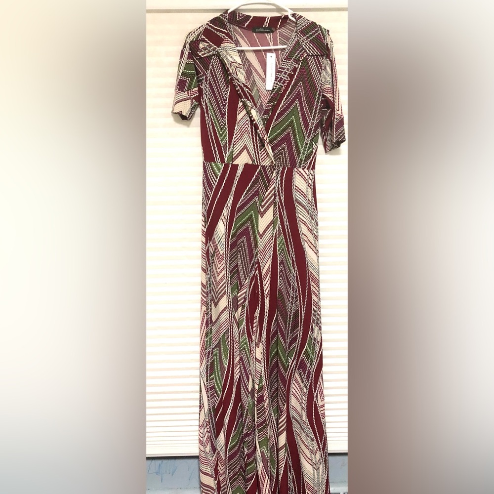 Long multicolored Jumpsuits in purplee, tan and other colors.